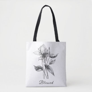 Bolsa Floral mínimo 1 com alças pretas