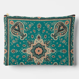 Bolsa Grande com Fecho Eclair de Bandana Verde