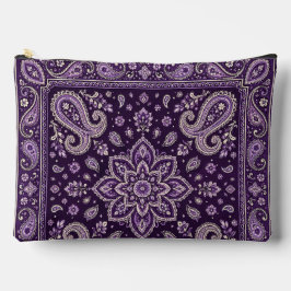 Bolsa Grande com Zíper Estampa Paisley Bandana Rox
