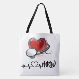 Bolsa grande coração e estetoscópio