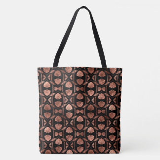 Bolsa Grande de Ombro Art Déco em Preto e Dourado