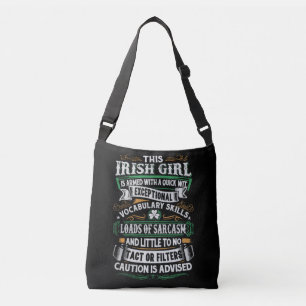 Bolsa irlandesa de Crossbody da atitude da menina