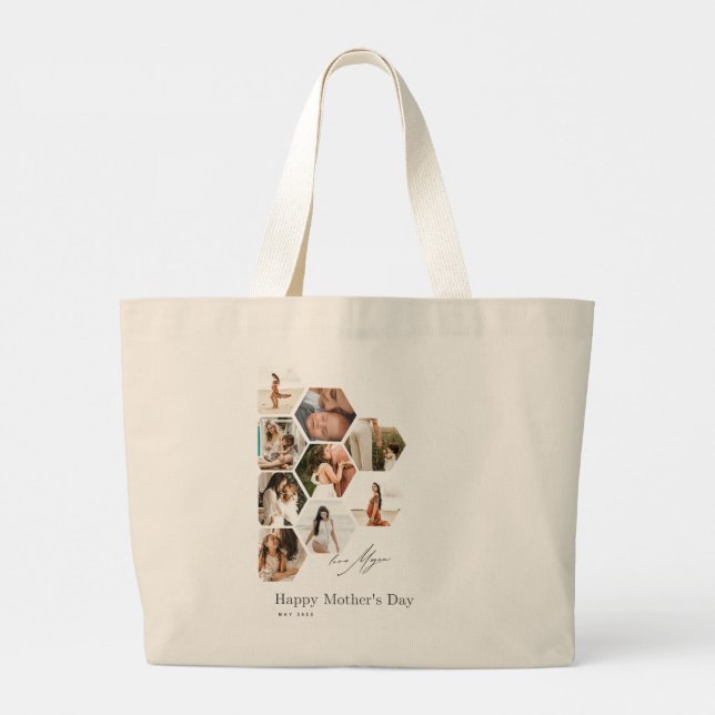 Bolsa jumbo de Dia de as mães feliz (Verso)