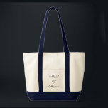 Bolsa madrinha de casamento<br><div class="desc">Saco de tota, em azul natural/marinho, com texto; Madrinha de casamento. Personalize este item ou comprar como está.</div>