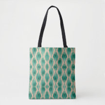 Bolsa moderna Ikat Boho Tote | Texturizada em Teal