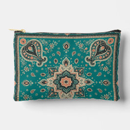 Bolsa Pequena com Fecho Eclair Bandana Verde Paisl