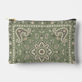 Bolsa Pequena com Fecho Eclair em Verde Salvia Pai