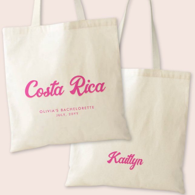 Bolsa Personalizada da Festa de solteira da Costa  (Costa Rica Bachelorette Party Tote Bag)