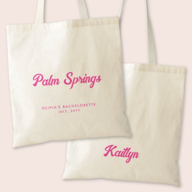 Bolsa Personalizada de Festa de solteira de Primav (Palm Springs Bachelorette Party Personalized Tote Bag)