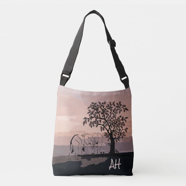 Bolsa personalizado amistoso da Terra com elefante (Frente)