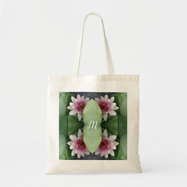 Bolsa personalizado de flores de lótus monogramas (Frente)