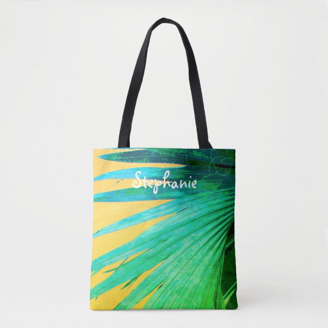 bolsa personalizado tropical design de folha de pa (Frente)