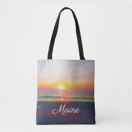 Bolsa personalizável de Beach Sunrise Maine