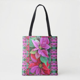 Bolsa - Poinsettias Rosa e Vermelha