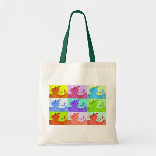 Bolsa pop Art Apple Canvas (Frente)