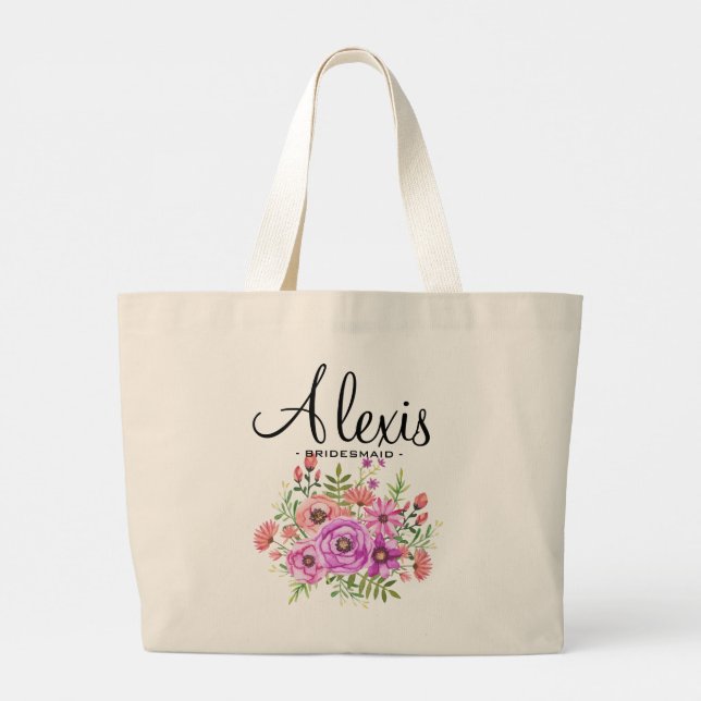 Bolsa Rustic Floral Bridesmaid - Presente Personal (Verso)