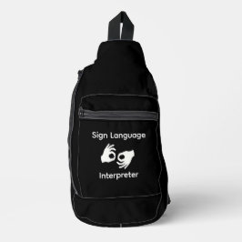 Bolsa Sling Preta para Intérprete de Língua de Sin