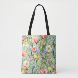 Bolsa Tote С terrível Campo Floral Primavera. Pintura