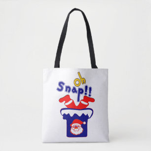 Bolsa Tote 🎅ټOh! Sanp, papai noel colado em uma chaminé