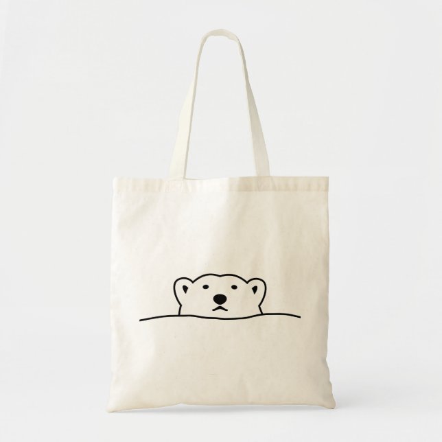 Bolsa Tote 【のぞくホッキョクグマ】 Looking polar bear (Frente)