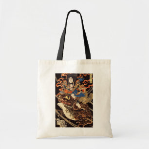 Bolsa Tote 侍と化け蛙, samurai do 国芳 e sapo gigante, Kuniyoshi,