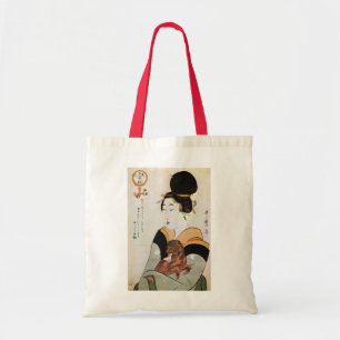 Bolsa Tote 女 と 犬, 歌 Mulher e Cachorro, Utamaro, Ukiyoe