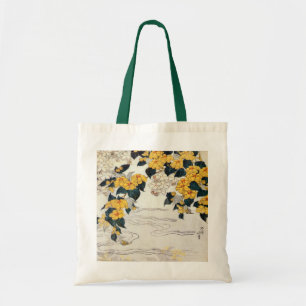 Bolsa Tote 山吹, flor amarela do 北斎, Hokusai, Ukiyo-e