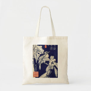 Bolsa Tote 枇杷に鳥, pássaro do 広重 e Loquat, Hiroshi