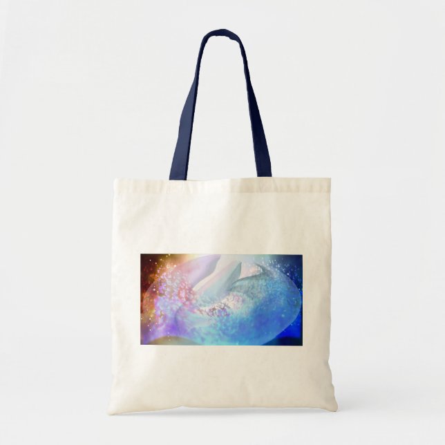 BOLSA TOTE 異次元の世界で泳ぐイルカとクジラ　  ラージトートバッグ (Frente)