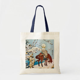 Bolsa Tote 雪 の 人, 北 斎 viajantes em neve, Hokusai, Ukiyo-e