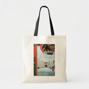 Bolsa Tote 雪 の 草, 広 重 neve em Asakusa, Hiroshige Ukiyoe