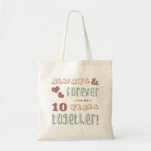 Bolsa Tote 10º aniversário de casamento bonito