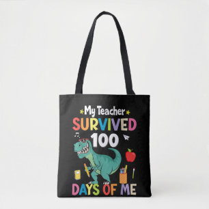 Bolsa Tote 100º Dia De Escola Minha Professora Sobreviveu 100