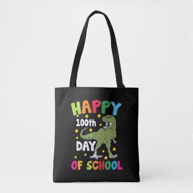 Bolsa Tote 100 dias de Trex Escolar 100º Dia da Escola (Frente)