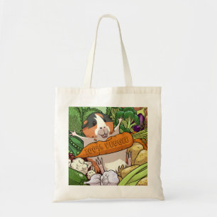 Bolsa Tote 100% Veggie Happy Guiné Pig Com Cenoura
