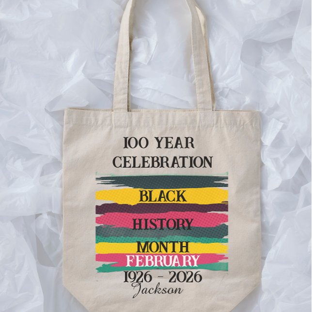 Bolsa Tote 100 year celebration black history month 2026 (Criador carregado)