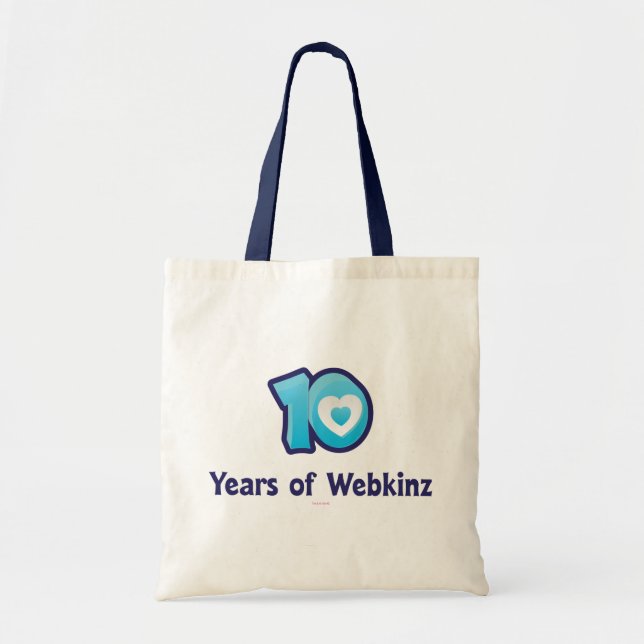 Bolsa Tote 10 anos de logotipo de Webkinz (Frente)