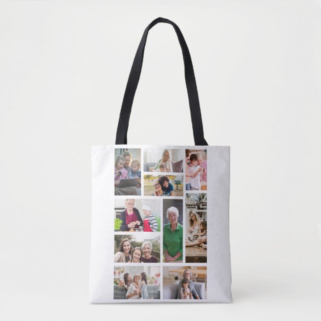 Bolsa Tote 10 Colagem Personalizada de Fotos (Frente)