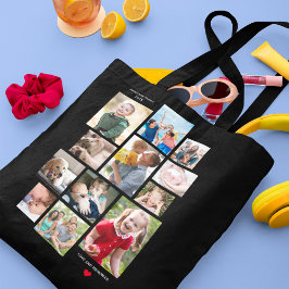 Bolsa Tote 12 Colagem de Memória da Família de Fotos com Cora