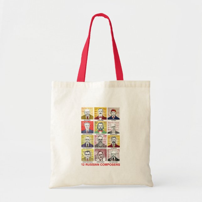 Bolsa Tote 12 compositores do russo (Frente)
