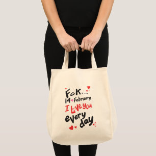 Bolsa Tote 14 de fevereiro, eu te amo todos os dias