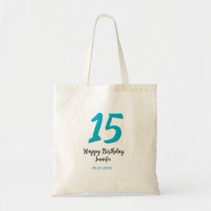 Bolsa Tote 15 aniversário quiencenera adicionar data ano temp