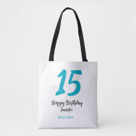 Bolsa Tote 15 aniversário quiencenera adicionar data ano temp