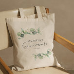 Bolsa Tote 15 de Botânica Eucalyptus Quinceanera<br><div class="desc">DICA: Corresponder itens disponíveis nesta coleção. Nossa coleção botânica de aniversário de eucalipto apresenta folhagem de aquarela e tipografia moderna em texto de cinza escura. Use o botão "Personalizar" para reorganizar e formatar o estilo e o posicionamento do texto. Pode ser facilmente redirecionado para outros eventos especiais como aniversários, chá...</div>