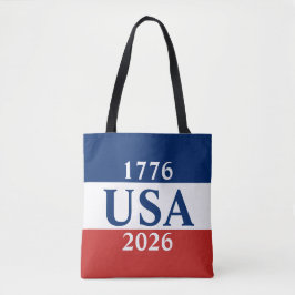 Bolsa Tote 1776 USA 2026 Red White and Blue Patriotic