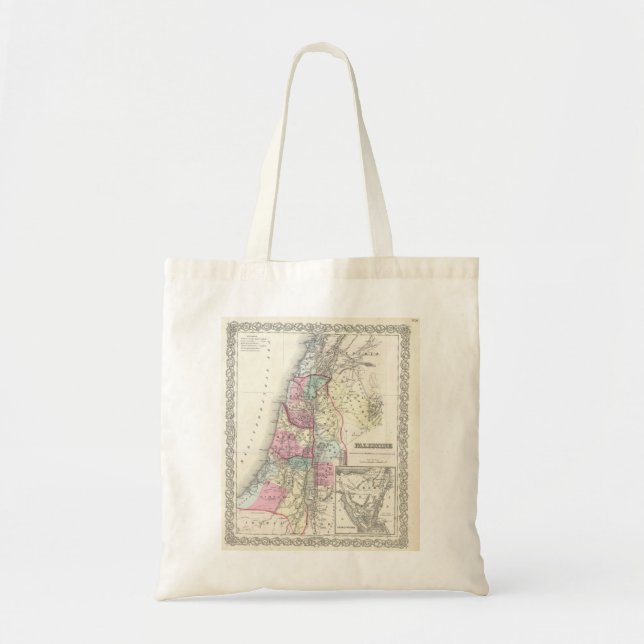 Bolsa Tote 1855 velhos estado histórico de Palestina (Frente)
