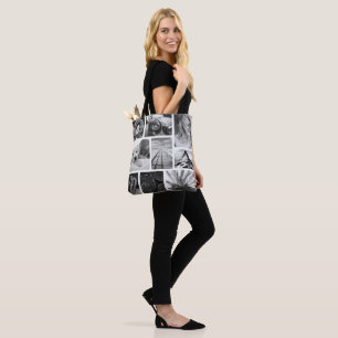 Bolsa Tote 18 Modelo de Colagem de Fotografias Pretas e Branc