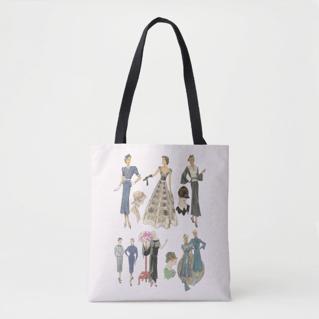 Bolsa Tote 1920 1930, modelos de moda para garotas  (Frente)