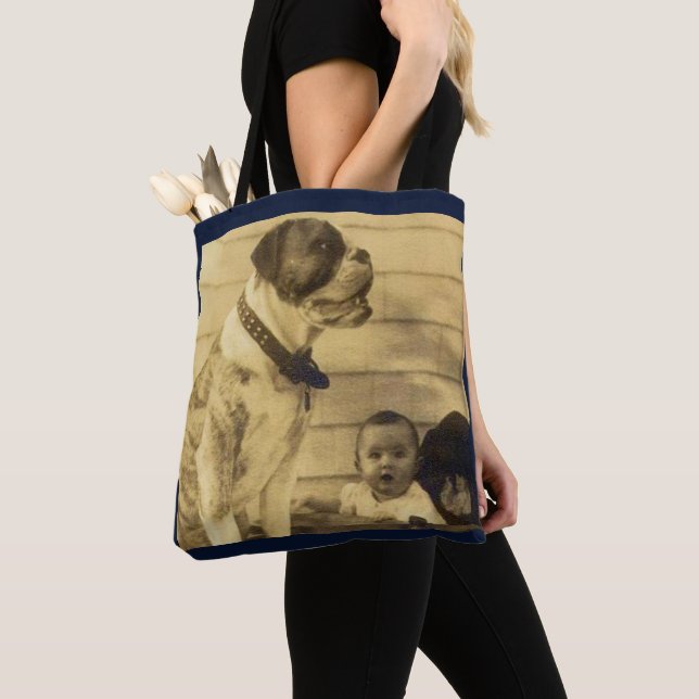 Bolsa Tote 1920 pitbull guarda bebê (Close Up)