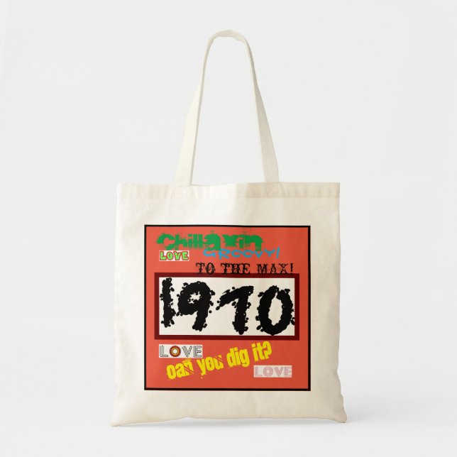 Bolsa Tote '1970' Com Impressão Personalizada  (Frente)